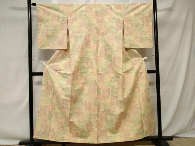 平和屋着物■上質な紬　色紙重ね文　正絹　逸品　CAAY1366ev