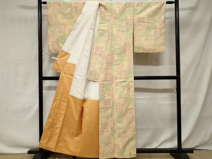 平和屋着物■上質な紬　色紙重ね文　正絹　逸品　CAAY1366ev