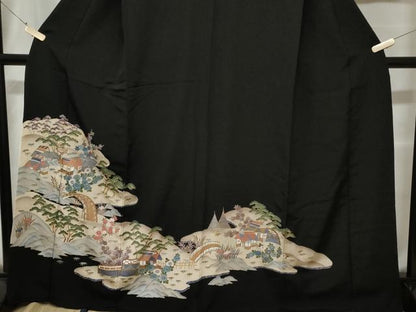平和屋着物■豪華黒留袖　御所解文　金彩　正絹　逸品　CAAY1868ev