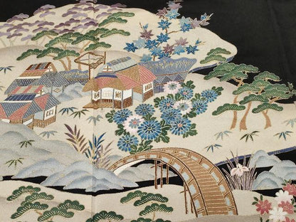平和屋着物■豪華黒留袖　御所解文　金彩　正絹　逸品　CAAY1868ev