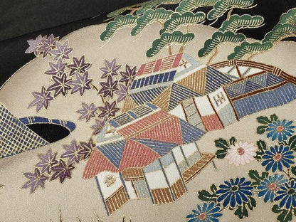平和屋着物■豪華黒留袖　御所解文　金彩　正絹　逸品　CAAY1868ev