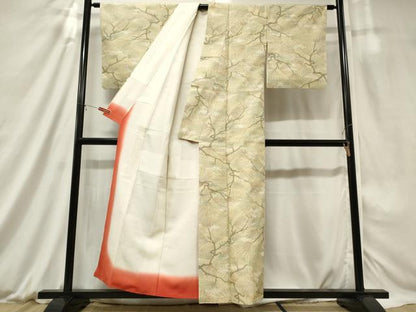 平和屋着物■上質な紬　枝葉文　正絹　逸品　CAAY2065in