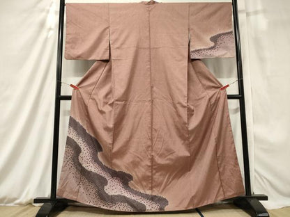 平和屋着物■訪問着 道長鹿の子文 暈し染め 紬地 正絹 逸品 CAAY2105in