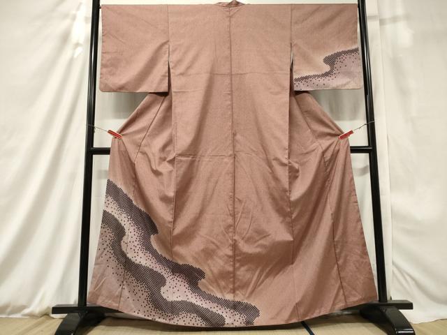 平和屋着物■訪問着 道長鹿の子文 暈し染め 紬地 正絹 逸品 CAAY2105in