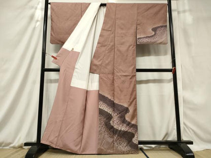 平和屋着物■訪問着 道長鹿の子文 暈し染め 紬地 正絹 逸品 CAAY2105in