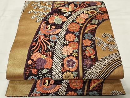 平和屋着物◎六通柄袋帯　唐織　鳳凰吉祥花文　金銀糸　正絹　逸品　CAAY2145in