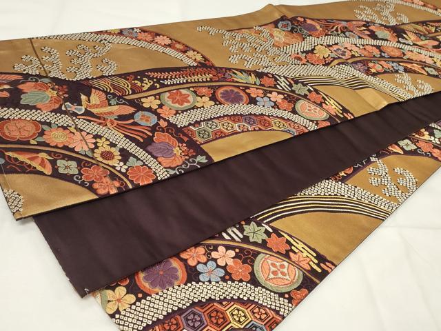 平和屋着物◎六通柄袋帯　唐織　鳳凰吉祥花文　金銀糸　正絹　逸品　CAAY2145in