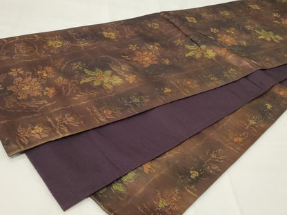平和屋着物◎六通柄袋帯　枝花文　正絹　逸品　CAAY2164in