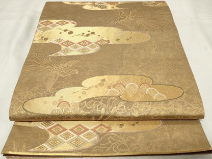 平和屋着物◎両面　六通柄袋帯　鳳凰吉祥文　本漆青銅箔　正絹　逸品　CAAY2177in