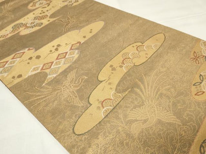 平和屋着物◎両面　六通柄袋帯　鳳凰吉祥文　本漆青銅箔　正絹　逸品　CAAY2177in
