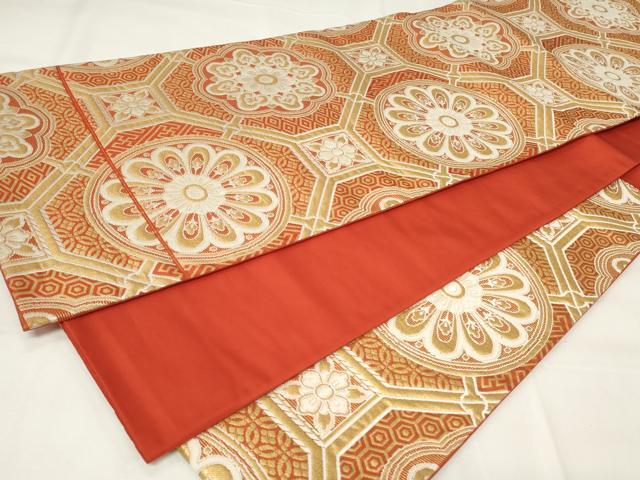 平和屋着物◎六通柄袋帯　蜀江正倉院花文　金糸　正絹　逸品　CAAY2183in