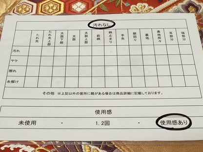 平和屋着物◎六通柄袋帯　唐織　扇面菱花文　金銀糸　正絹　逸品　CAAY2189in