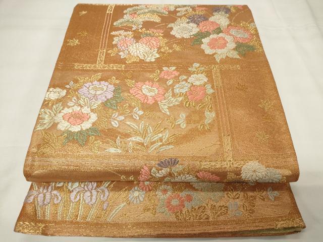平和屋着物◎六通柄袋帯　琳派絵図　書院春秋文　金糸　正絹　逸品　CAAY2201in