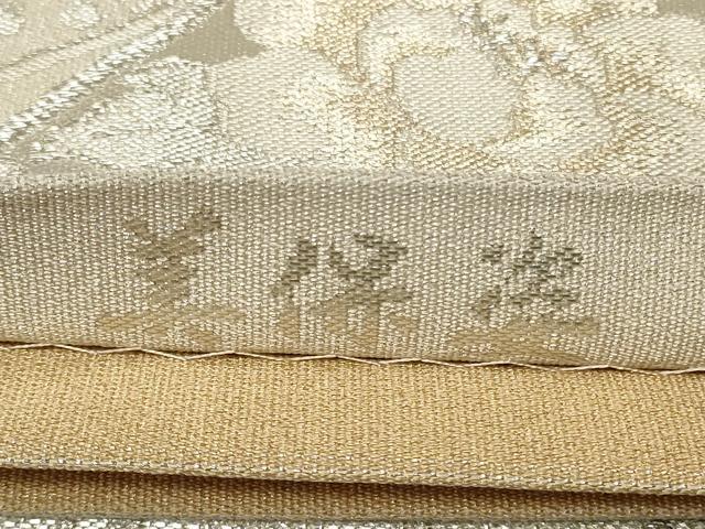 平和屋着物◎全通柄袋帯　作家物　美保姿　几帳飛鶴花文　金銀糸　正絹　逸品　CAAY2207in