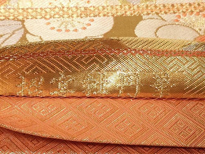 平和屋着物◎佐賀錦　六通柄袋帯　招宴牡丹華　金糸　正絹　逸品　CAAY2247in