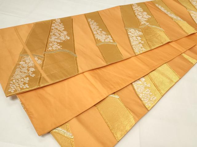 平和屋着物◎六通柄袋帯　唐織　草花文　竹　金糸　正絹　逸品　CAAY2266in