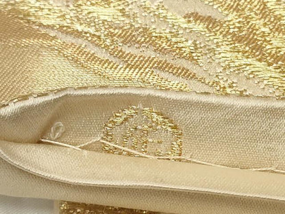 平和屋着物◎六通柄袋帯　御所車松葉文　金糸　正絹　逸品　CAAY2334in