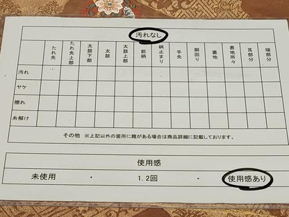 平和屋着物◎六通柄袋帯　唐織　扇面花鳥丸文　金糸　正絹　逸品　CAAY2340in