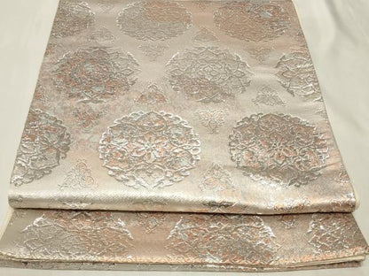 平和屋着物◎六通柄袋帯　正倉院花文　銀糸　正絹　逸品　CAAY2368in