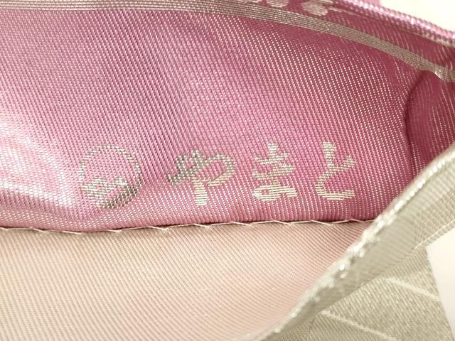 平和屋着物◎両面　全通柄袋帯　草花文　銀糸　やまと誂製　正絹　逸品　CAAY2371in