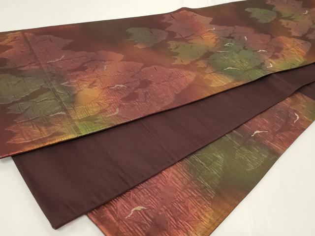 平和屋着物◎西陣　六通柄袋帯　樹林文　金糸　引箔　正絹　逸品　CAAY2376in