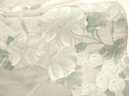 平和屋着物●六通柄袋帯 草花文 金糸 正絹 逸品 CAAY2420hy