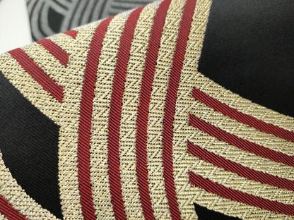 平和屋着物●全通柄袋帯　抽象文　黒地　金銀糸　正絹　逸品　CAAY2438hy