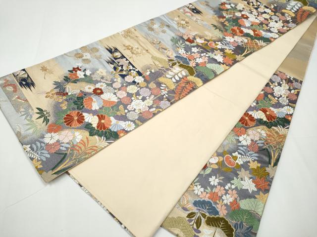 平和屋着物●六通柄袋帯 唐織 百花能衣文 金銀糸 正絹 逸品 CAAY2439hy