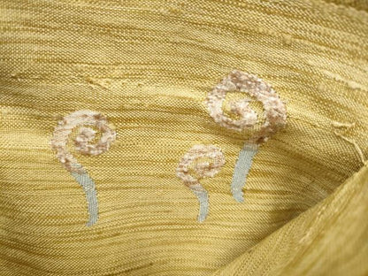 平和屋着物▽スリーシーズン 春夏秋 太鼓柄袋帯 ぜんまい紬 すくい織 草花文 金糸 正絹 逸品 CAAY2486hy