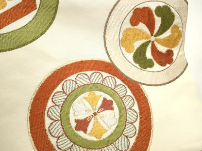 平和屋着物●六通柄　本袋帯　唐織　花丸文　金糸　正絹　逸品　CAAY2514hy