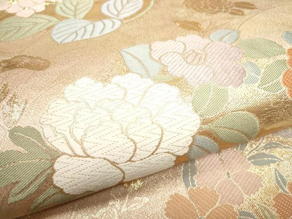 平和屋着物●六通柄袋帯 唐織 草花文 金銀糸 正絹 逸品 CAAY2515hy