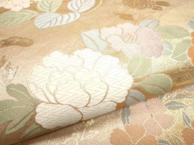 平和屋着物●六通柄袋帯 唐織 草花文 金銀糸 正絹 逸品 CAAY2515hy