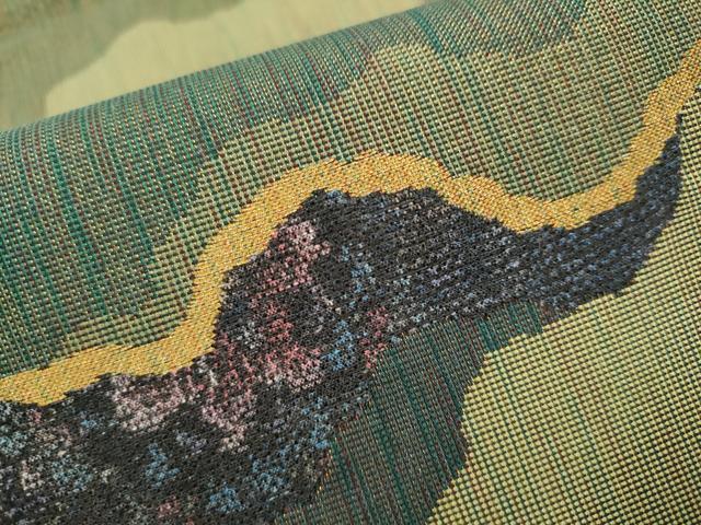 平和屋着物●六通柄袋帯　本泥大島織　道長文　金糸　正絹　逸品　CAAY2524hy