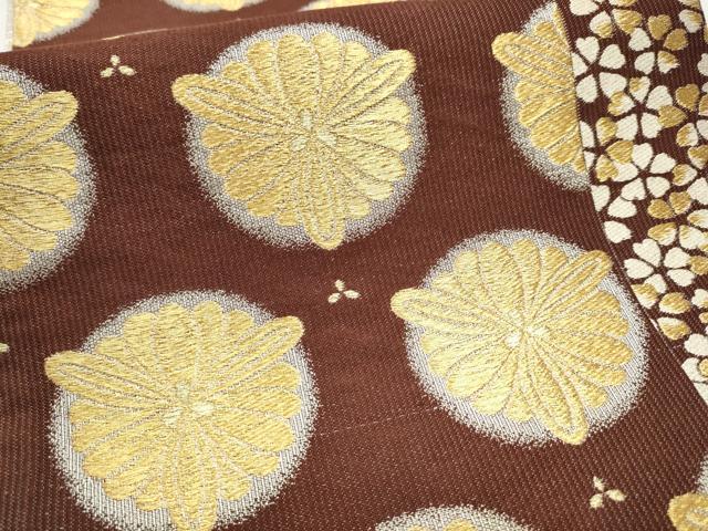 平和屋着物●両面　六通柄袋帯　yukiko渋谷　舞花文　金銀糸　正絹　逸品　CAAY2562hy