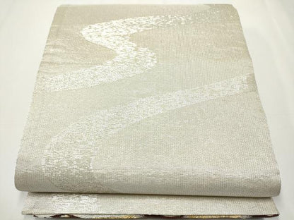 平和屋着物●両面　六通柄袋帯　yukiko渋谷　舞花文　金銀糸　正絹　逸品　CAAY2562hy