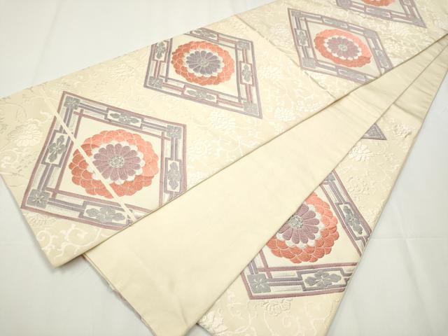平和屋着物●六通柄　本袋帯　唐織　菱菊文　正絹　逸品　CAAY2568hy