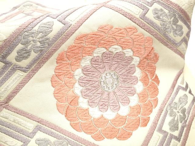 平和屋着物●六通柄　本袋帯　唐織　菱菊文　正絹　逸品　CAAY2568hy