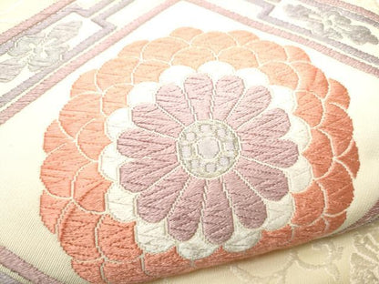 平和屋着物●六通柄　本袋帯　唐織　菱菊文　正絹　逸品　CAAY2568hy