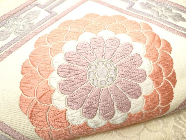 平和屋着物●六通柄　本袋帯　唐織　菱菊文　正絹　逸品　CAAY2568hy
