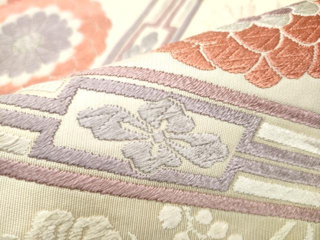 平和屋着物●六通柄　本袋帯　唐織　菱菊文　正絹　逸品　CAAY2568hy