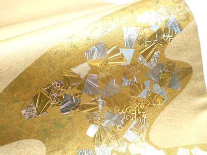 平和屋着物●太鼓柄袋帯 流水箔散らし文 金銀彩 正絹 逸品 CAAY2583hy