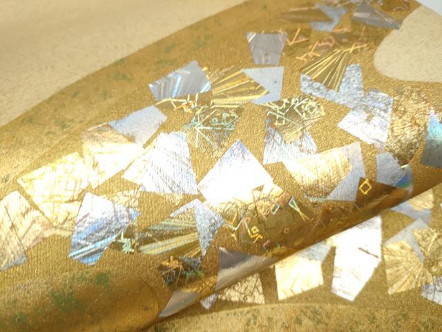 平和屋着物●太鼓柄袋帯 流水箔散らし文 金銀彩 正絹 逸品 CAAY2583hy