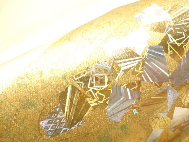 平和屋着物●太鼓柄袋帯 流水箔散らし文 金銀彩 正絹 逸品 CAAY2583hy