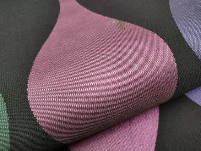 平和屋着物●六通柄袋帯　縦枠文　黒地　正絹　逸品　CAAY2603hy