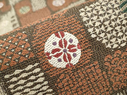 平和屋着物●六通柄袋帯　幾何学丸文　金糸　正絹　逸品　CAAY2605hy