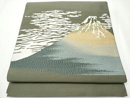 平和屋着物●爪掻き本綴れ　八寸名古屋帯　遠山文　正絹　逸品　CAAY2631hy