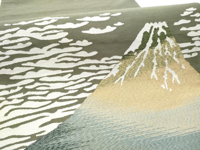 平和屋着物●爪掻き本綴れ　八寸名古屋帯　遠山文　正絹　逸品　CAAY2631hy