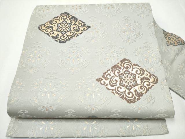 平和屋着物●九寸名古屋帯 唐織 菱花唐草文 金糸 正絹 逸品 CAAY2644hy
