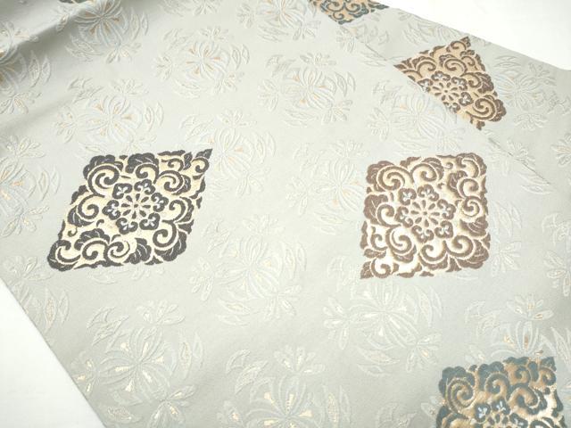 平和屋着物●九寸名古屋帯 唐織 菱花唐草文 金糸 正絹 逸品 CAAY2644hy
