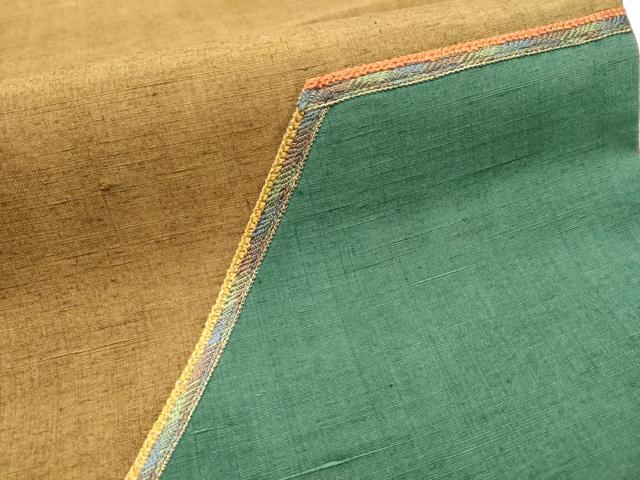 平和屋着物●太鼓柄袋帯　紬地　総刺繍　幾何学文様　正絹　逸品　CAAY2689hy